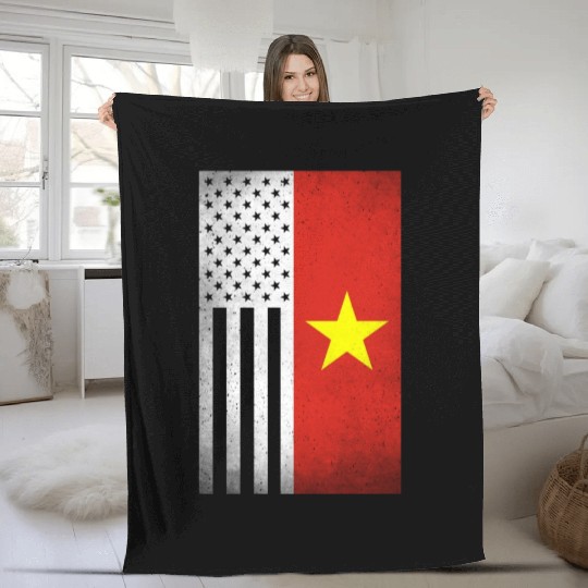 Vietnam Design for proud Vietnamese Americans Fleece Blankets