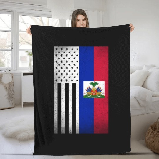 Haiti Design for proud Haitian Americans Fleece Blankets