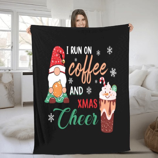 I RUN ON COFFEE AND CHRISTMAS CHEER Fleece Blankets
