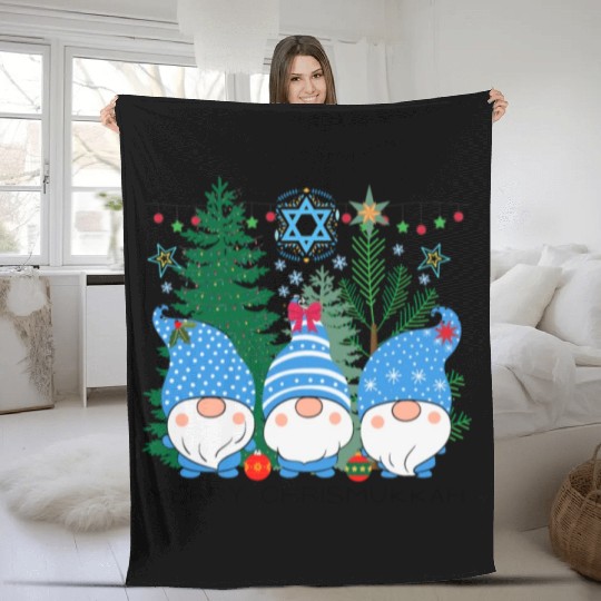Merry Christmukkah, Jewish Christmas, Hanukkah Fleece Blankets