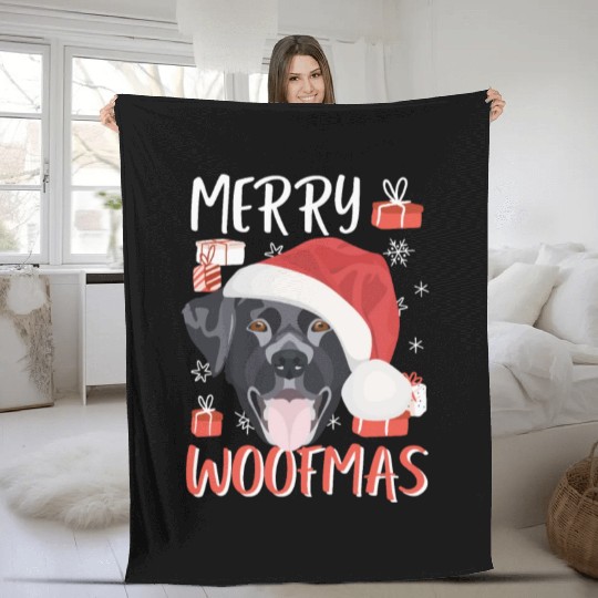 Labrador Merry Christmas Fleece Blankets