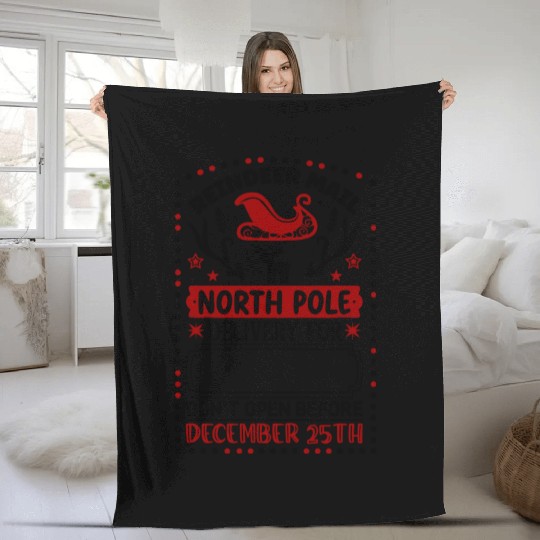 Reindeer Mail North Pole Delivery Fleece Blankets