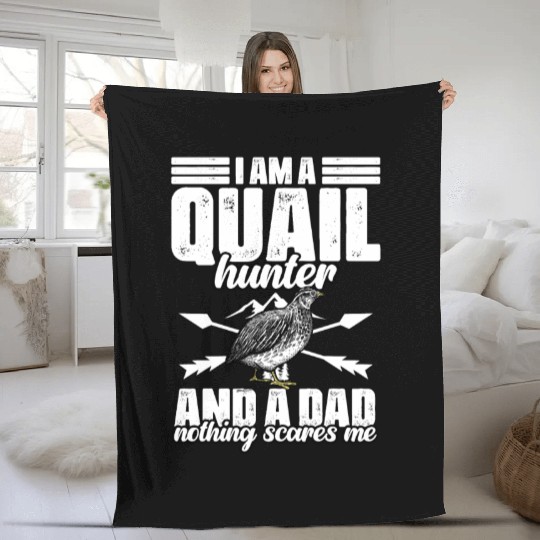 Funny Quail Hunting Hobby Northern Bobwhite Quail Fleece Blankets