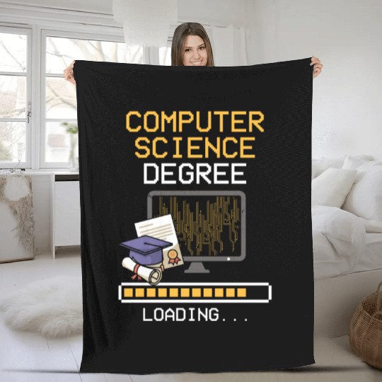 Computer Science Degree Loading Major Bachelor Mas Fleece Blankets