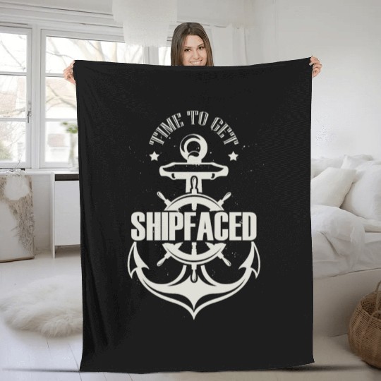 Novelty To Get Ship Faced Cruising Sailing Marine Fleece Blankets