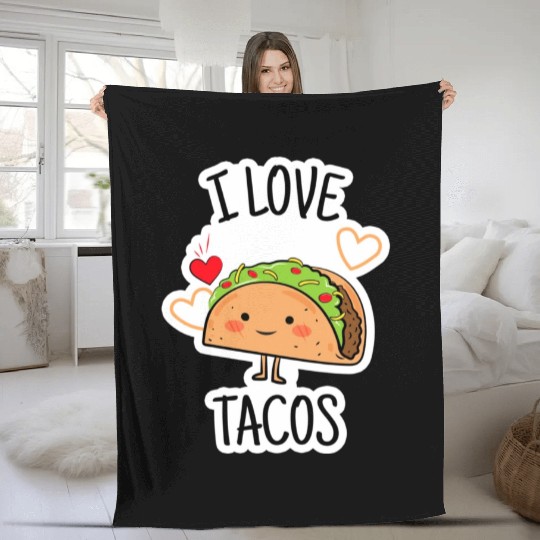 I Love Tacos Fleece Blankets