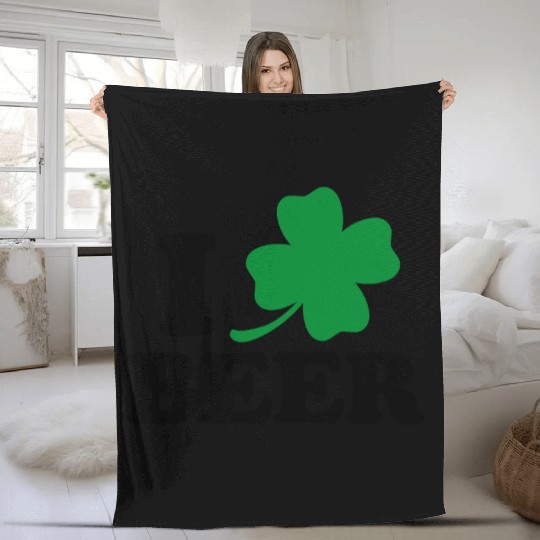 I Love Beer St Patricks Day Fleece Blankets