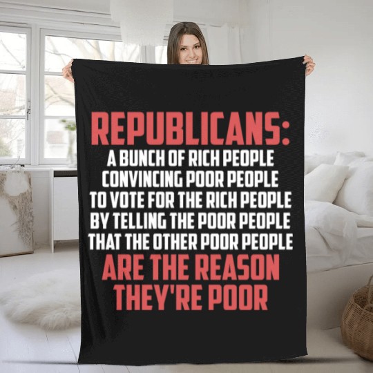 Anti Republicans Definition - Democrat Liberal Fleece Blankets