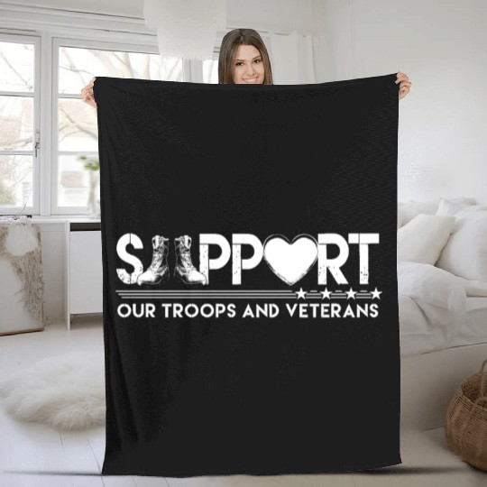 Support Our Troops Veterans Day Support Our Troops Fleece Blankets