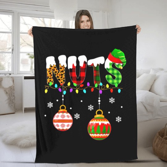 Funny Chest Nuts Couples Christmas Chestnuts Xmas Fleece Blankets