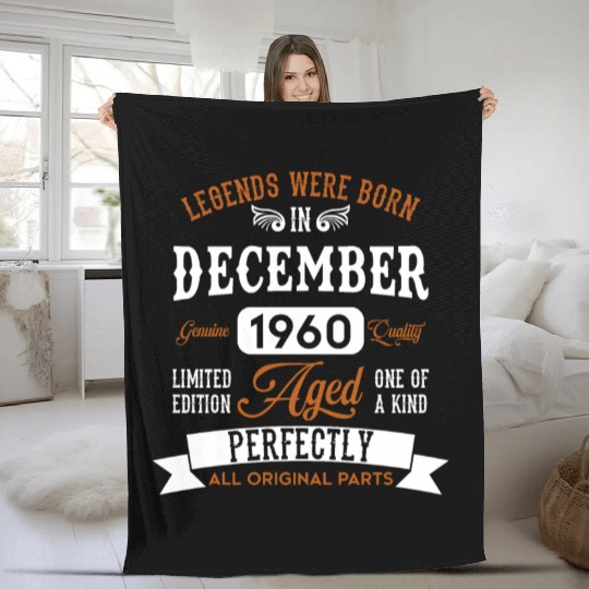 December 1960 Legends Birthday Gift Fleece Blankets