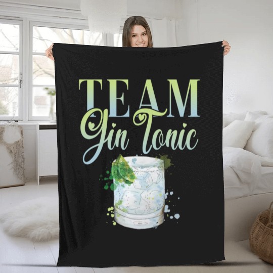 Team Gin Tonic Cocktail for Bartender Fleece Blankets