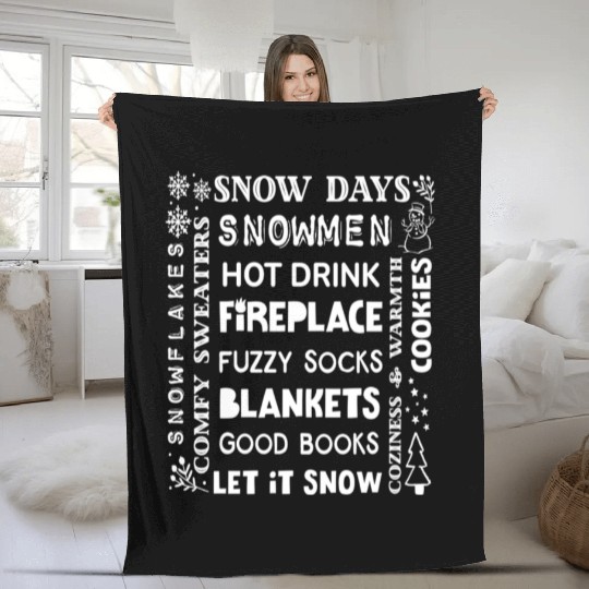 Winter Holidays Favorite Things Snow Lover Reading Fleece Blankets