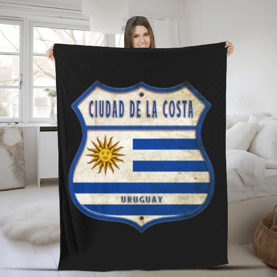 Ciudad de la Costa Uruguay Vintage Design Fleece Blankets