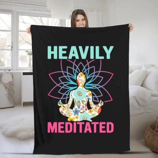 Heavily Meditated Yoga Class Teacher Fleece Blankets