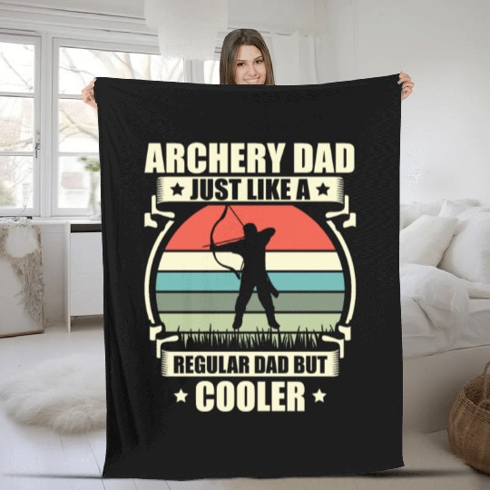 Archery Dad Archer Lover Bowman Fathers Day Fleece Blankets