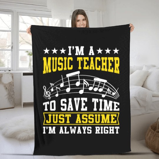 I'm A Music Teacher To Save Time Fleece Blankets