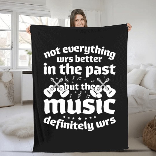 Retro Vintage 70s 80s Music Rock Guitar Fleece Blankets