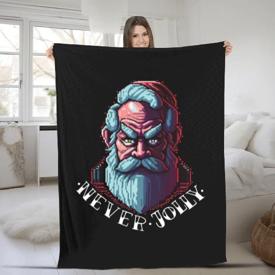 Grumpy Santa Fleece Blankets