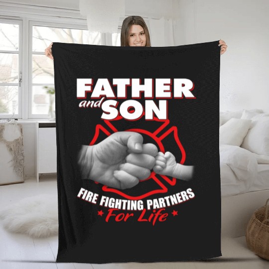 Firefighter Gifts for Men Him Father Son Dad Fleece Blankets