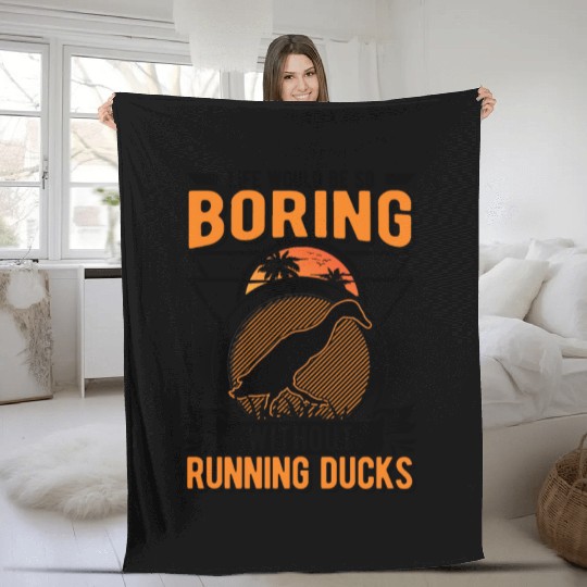 Running Duck Gift Bottle Fleece Blankets