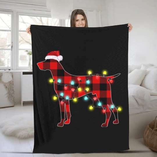 German Shorthaired Pointer Christmas Dog Lover Fleece Blankets