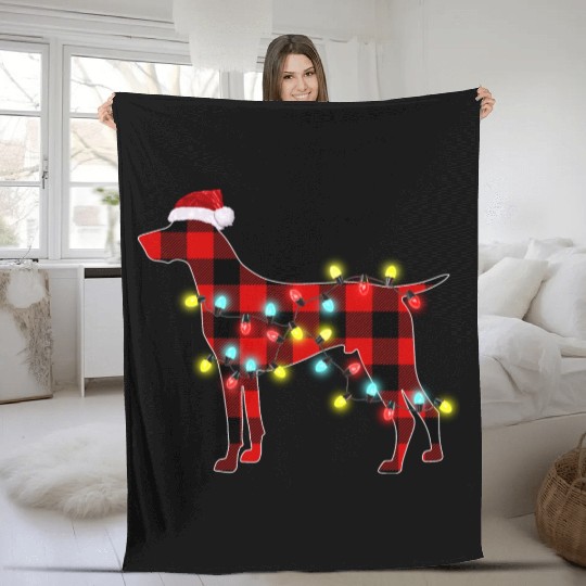 German Shorthaired Pointer Christmas Dog Lover Fleece Blankets