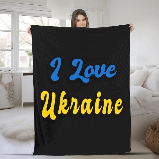 I love Ukraine Fleece Blankets