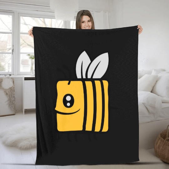 Square little cute bee Fleece Blankets