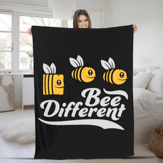 bee different saying quote Fleece Blankets