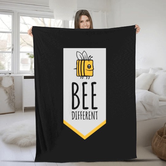 bee different saying quote Fleece Blankets