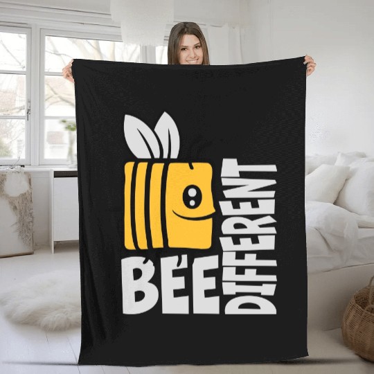 bee different saying quote Fleece Blankets