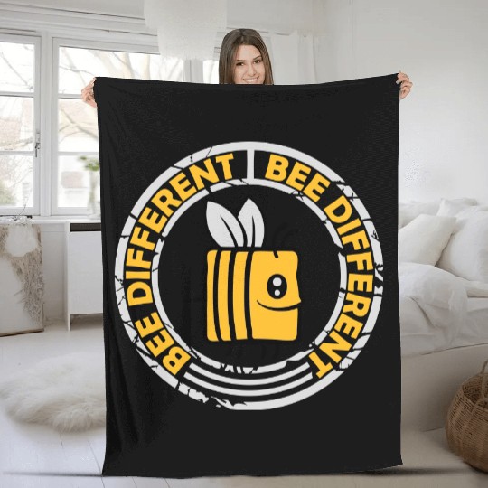 bee different saying quote Fleece Blankets