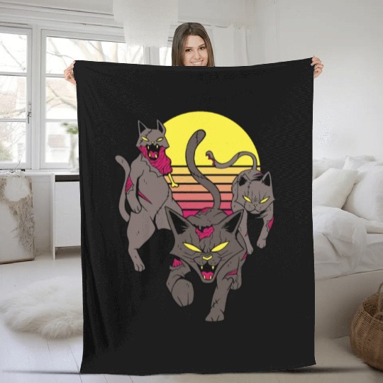 Angry zombie cats Angry zombie cats quote inspirat Fleece Blankets