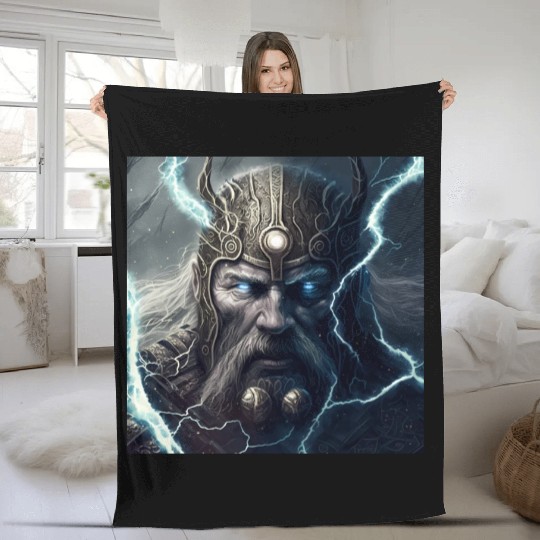 Portrait of Thor Fleece Blankets
