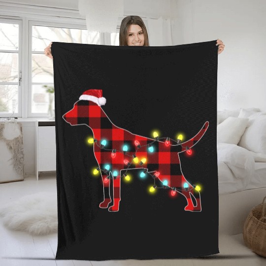 Weimaraner Christmas Dog Lover Pajamas Fleece Blankets