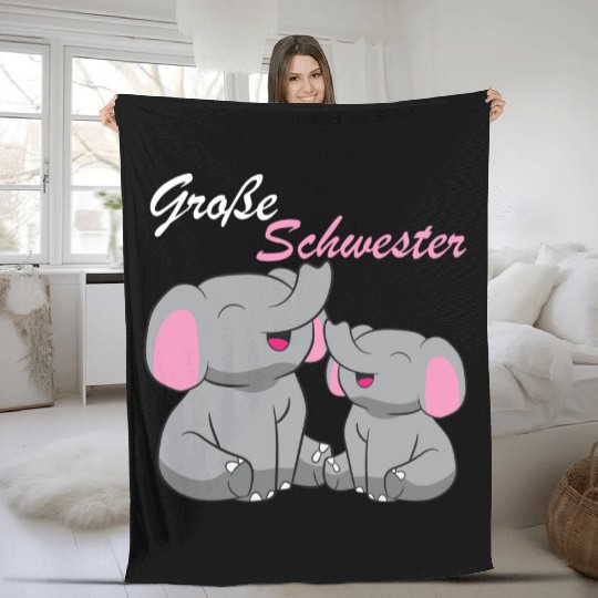 Elephants - Große Schwester Fleece Blankets