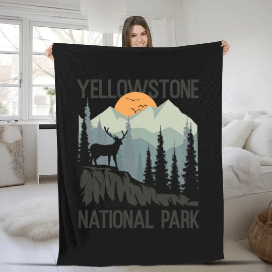 YStone National Park Mountains Wilderness Fleece Blankets