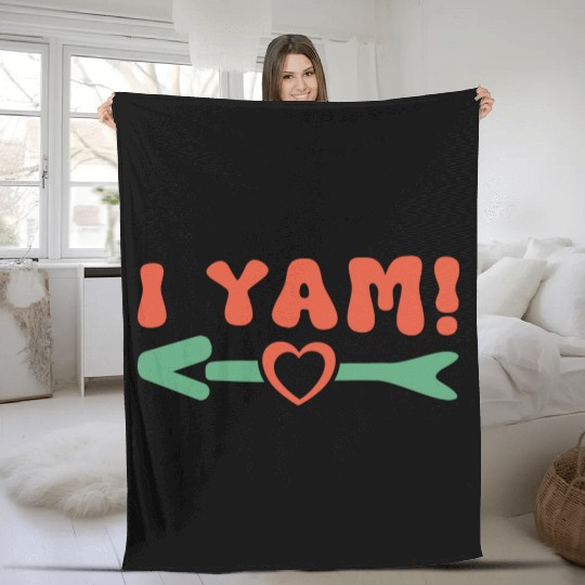 Groovy My Sweet Potato I Yam Couple's Matching Fleece Blankets