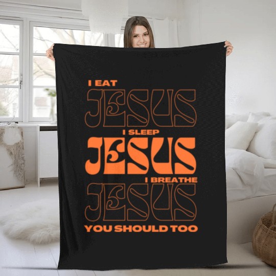 Eat Sleep Breath Fleece Blankets