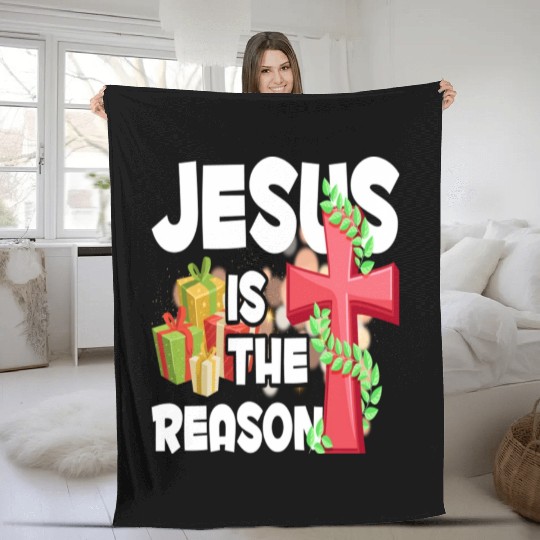 Jesus Is The Reason For The Season Christian Fleece Blankets