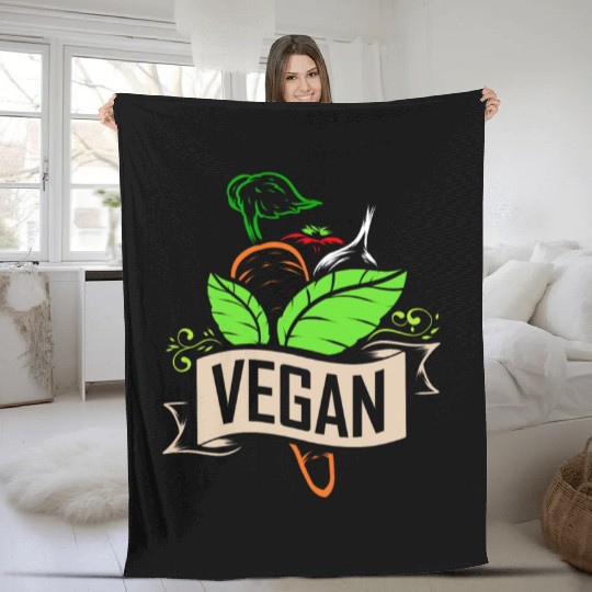 Carrot, Onion And Tomato Logo For Vegetarians And Fleece Blankets