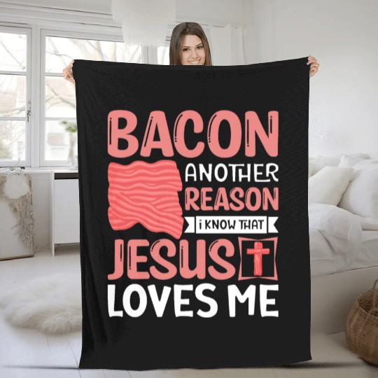 Bacon Lover Funny Bacon Famous Food Keto Diet Fleece Blankets
