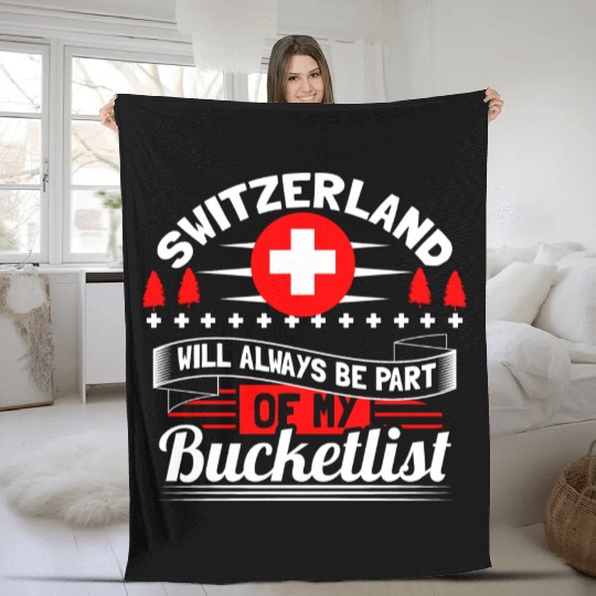 Switzerland Mountains Country Gift Idea Fleece Blankets