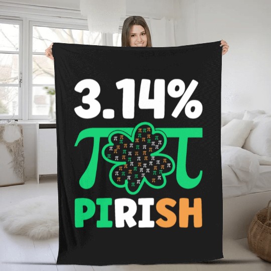 3.14% PIrish Funny St. Patricks Math Geek Pi Day Fleece Blankets