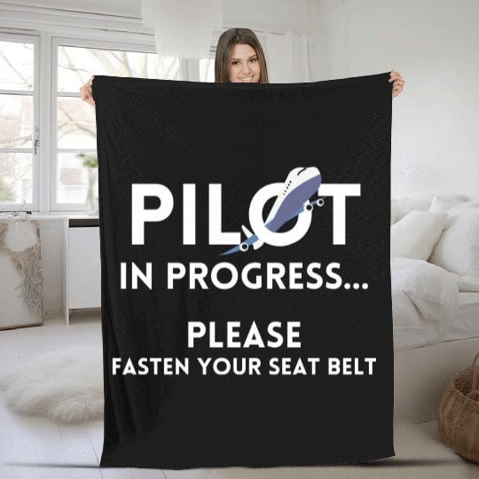 pilot in progress future pilot airplane aircraft Fleece Blankets