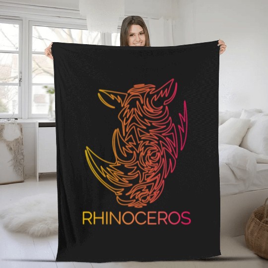 rhinoceros Fleece Blankets