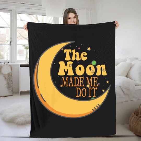 the moon made me do it Fleece Blankets