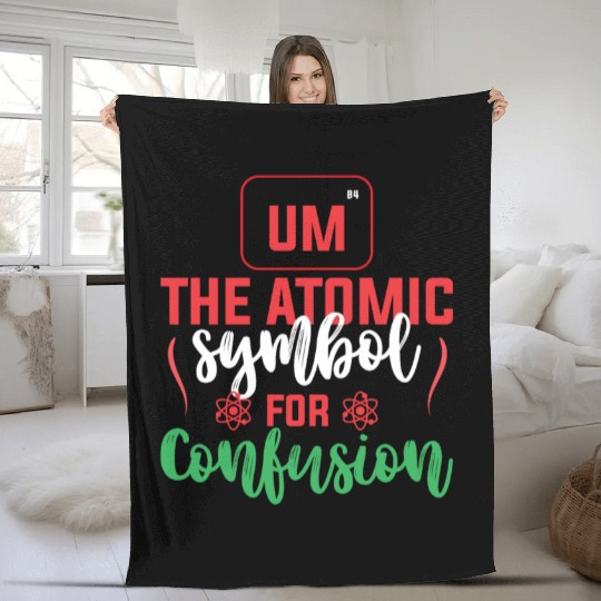 The Atomic Symbol Science Teacher Gift Ideas Fleece Blankets