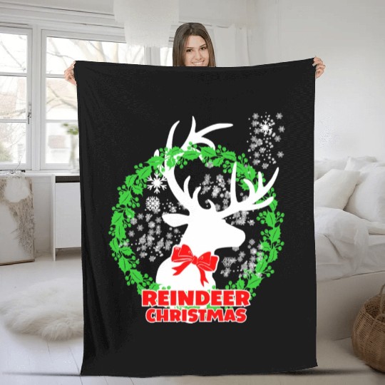 Reindeer Christmas Fleece Blankets